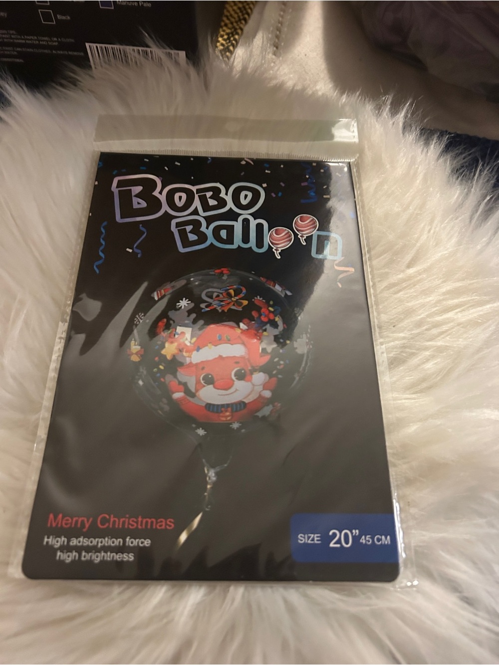 Amazon Black Merry Christmas Bobo Ball Balloon with Santa Print